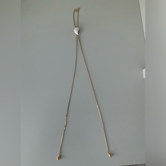 Vintage 1980’S AVON Lariat 26” Adjustable long Shell Gold Necklace BRAND NEW - Picture 4 of 11